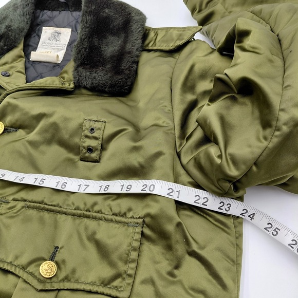 50s Horace Small TUFFY JAC Nylon Jacket 40R Waterbury Brass Buttons USA Green - Picture 3 of 13